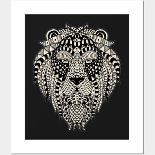 Lion zentangle Posters and Art
